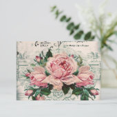 shabby chic , ontkoppeling , Victoriaans , frans c Bedankkaart (Staand voorkant)