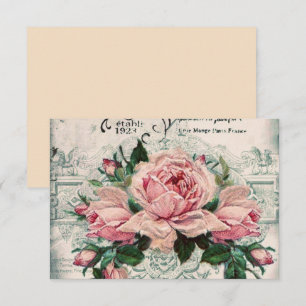shabby chic , ontkoppeling , Victoriaans , frans c Bedankkaart