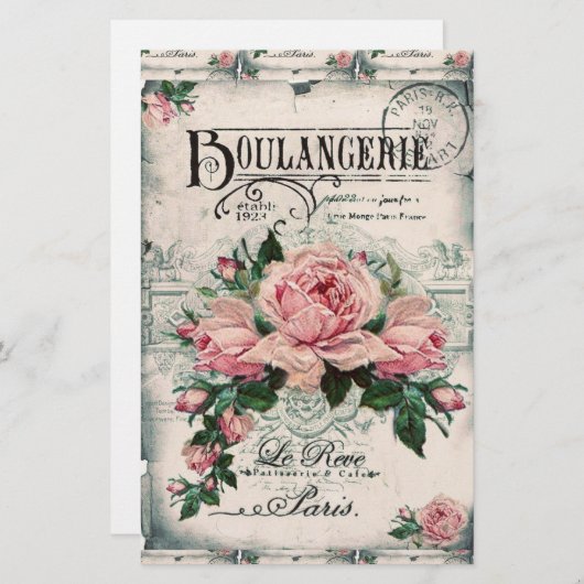 shabby chic , ontkoppeling , Victoriaans , frans c Briefpapier (Voorkant / Achterkant)