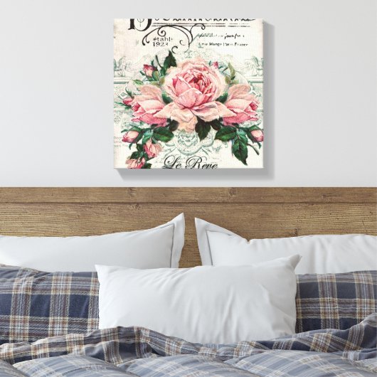 shabby chic , ontkoppeling , Victoriaans , frans c Canvas Afdruk (Insitu (Slaapkamer))