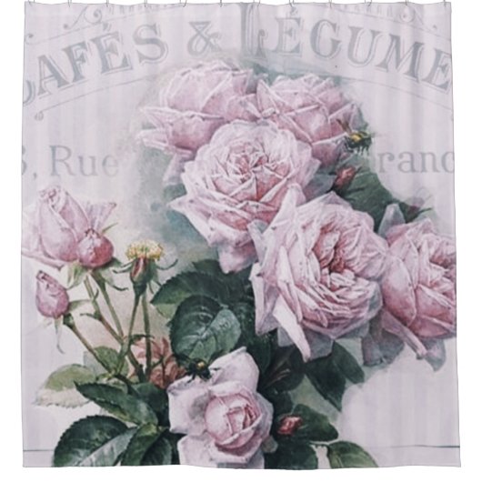 shabby chic , ontkoppeling , Victoriaans , frans c Douchegordijn (Voorkant)