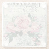 shabby chic , ontkoppeling , Victoriaans , frans c Glazen Onderzetter (Achterkant)