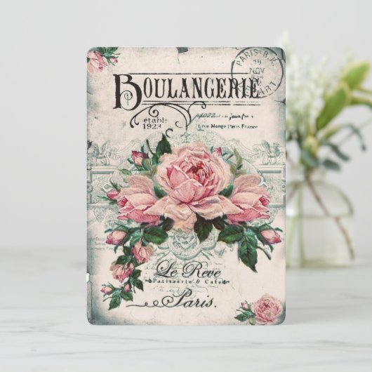 shabby chic , ontkoppeling , Victoriaans , frans c Save The Date (Staand voorkant)