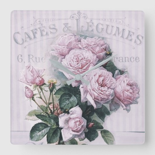 shabby chic , ontkoppeling , Victoriaans , frans c Vierkante Klok (Voorkant)