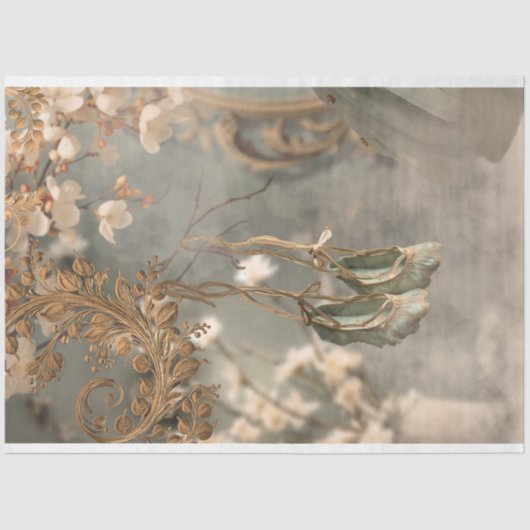 Shabby Chic, Opknoping, Ballerina Slippers Tissuepapier (Voorkant)