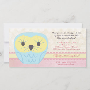 Shabby Chic Owl 1st Birthday Party nodigt uit