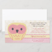 Shabby Chic Owl 1st Birthday Party nodigt uit (Voorkant / Achterkant)