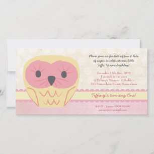 Shabby Chic Owl 1st Birthday Party nodigt uit