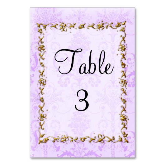 Shabby Chic Paars Damask Wedding Kaart (Voorkant)