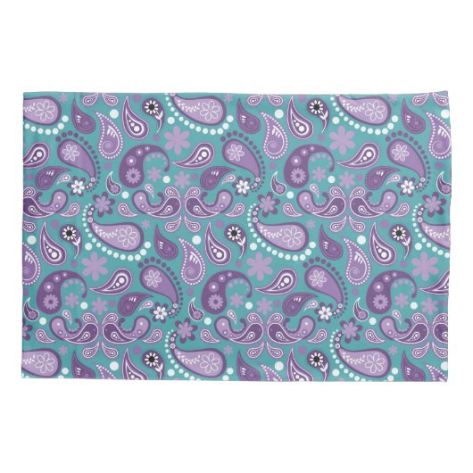 Shabby Chic Paars en blue Paisley Pattern Kussensloop (Achterkant)