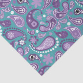 Shabby Chic Paars en blue Paisley Pattern Tissuepapier (Detail)