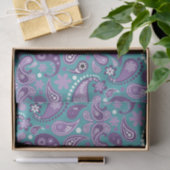 Shabby Chic Paars en blue Paisley Pattern Tissuepapier (Geschenk)