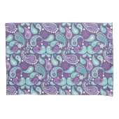 Shabby Chic Paars en Light Blue Paisley Pattern Kussensloop (Voorkant)