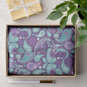 Shabby Chic Paars en Light Blue Paisley Pattern Tissuepapier (Geschenk)