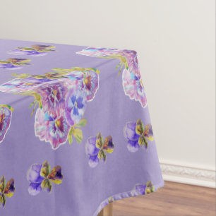 Shabby Chic Paars Pansy Floral Ditsy Tablecloge Tafelkleed