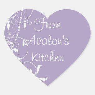 Shabby Chic Paarse Baking Stickers