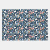 Shabby Chic Paashaas Bloemen Navy Blue Inpakpapier Vel (Voorkant 3)