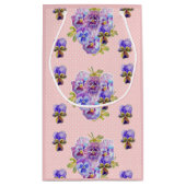 Shabby Chic Pansy bloemen Floral Gift Bag Klein Cadeauzakje (Achterkant)