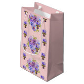Shabby Chic Pansy bloemen Floral Gift Bag Klein Cadeauzakje (Achterkant Gekanteld)
