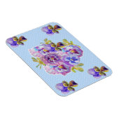 Shabby Chic Pansy Floral Blue Spot Magnet Magneet (Rechterzijde)