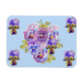 Shabby Chic Pansy Floral Blue Spot Magnet Magneet (Horizontaal)