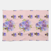 Shabby Chic Pansy Floral Kitchen Tea Towel Theedoek (Horizontaal)