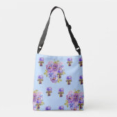 Shabby Chic Pansy Flowers Polka Dot Crossbody Bag Tas (Achterkant)