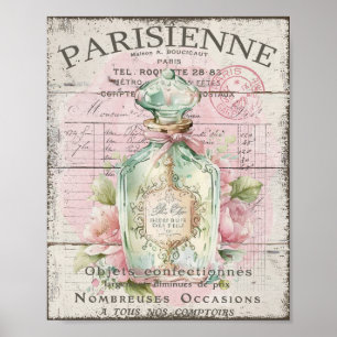 Shabby Chic Parfum Bottle Frans Script Poster