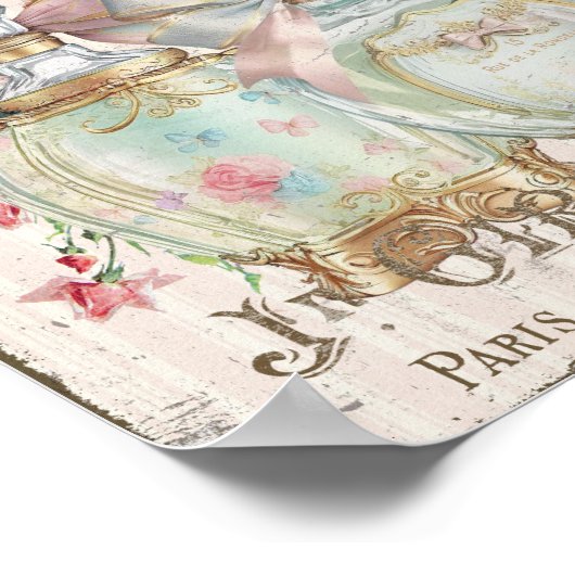 Shabby Chic Parfum Flessen Frans Script Poster (Hoek)