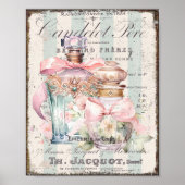 Shabby Chic Parfum Flessen Frans Script Poster (Voorkant)