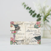 Shabby Chic Paris Bluebird Briefkaart (Staand voorkant)