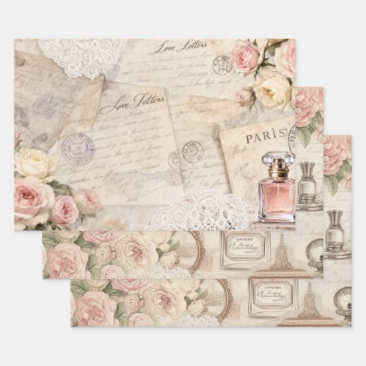 Shabby Chic Paris Cadeaupapier Set (Set)
