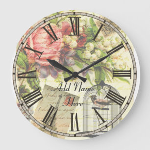 Shabby Chic Paris Kitchen Clock add name aanpassen Grote Klok