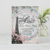 Shabby Chic Paris Sweet 16 Feest Kaart (Staand voorkant)