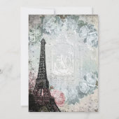 Shabby Chic Paris Sweet 16 Party Kaart (Achterkant)