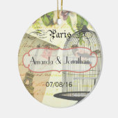  Shabby-Chic Paris Theme Weddenschap Aangepast Keramisch Ornament (Links)