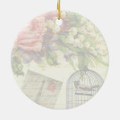 Shabby-Chic Paris Theme Weddenschap Aangepast Keramisch Ornament (Achterkant)