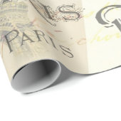  Shabby-Chic Paris Theme Weddenschap Gepersonalise Cadeaupapier (Rol Hoek)