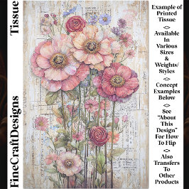 Shabby Chic Pastel Bloemen Collage CS5 Decoupage Tissuepapier