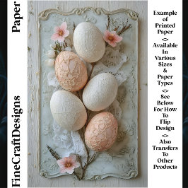 Shabby Chic Pastel Easter Eggs CL8 Scrapbook Paper