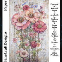 Shabby Chic Pastel Floral Collage CS5 Craft Paper