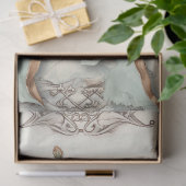 shabby chic pastel groen perzik blos boog tissuepapier (Geschenk)