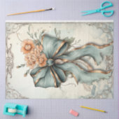 shabby chic pastel groen perzik blos boog tissuepapier (Craft)