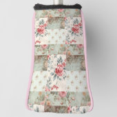  Shabby Chic Pastel Groene Bloemen Patchwork Golfheadcover (Draai 90)