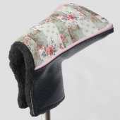  Shabby Chic Pastel Groene Bloemen Patchwork Golfheadcover (3/4 voorkant)