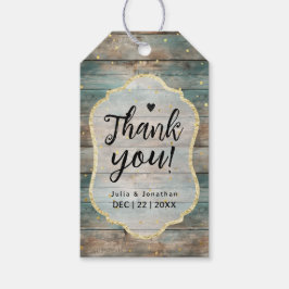 Shabby Chic Pastel Houten Bruiloft Cadeaulabel