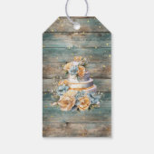 Shabby Chic Pastel Houten Bruiloft Cadeaulabel (Achterkant)
