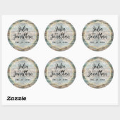 Shabby Chic Pastel Houten Bruiloft Ronde Sticker (Vel)