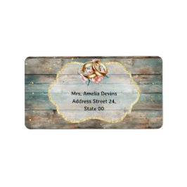 Shabby Chic Pastel Houten Trouwadres Etiket