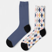 Shabby Chic Pastel Peach Argyle Odd Mismatch Sokke Sokken (Links)